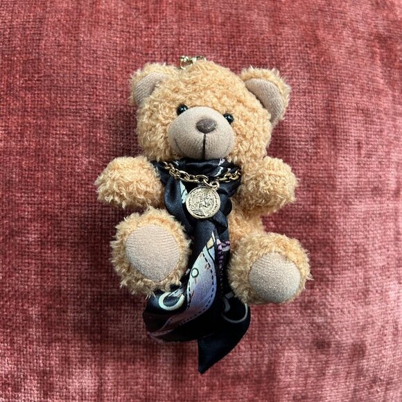 TEDDY BEAR TWILLY SCARF Bag Charm Tan Black🧸 - Picture 4 of 6